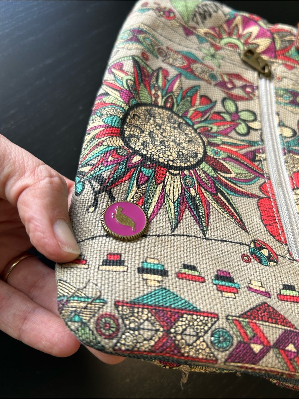 Sakroots Boho Owl Crossbody Canvas Purse Festival Folk Art Southwestern - Picture 8 of 13